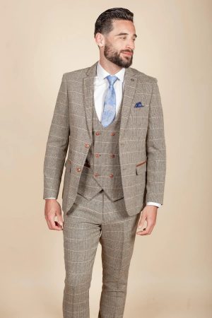Ted - Tan Tweed Check Blazer