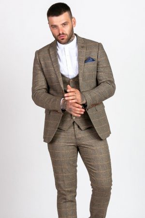 Ted - Tan Tweed Check Suit