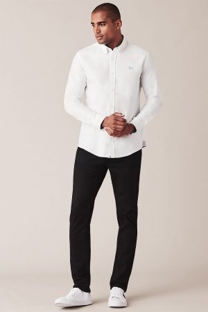 Crew White Slim Fit Oxford Shirt