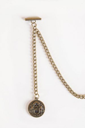Antique Style Gold Plated Marc Darcy T-bar Waistcoat Chain with MD Velvet Keep-safe Pouch