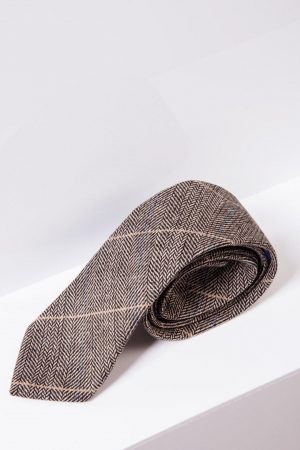 Ted - Tan Tweed Check Tie