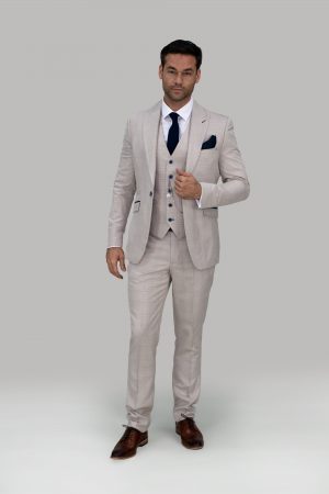 CAVANI Caridi Beige Slim Fit Suit