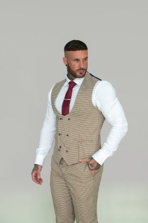 CAVANI Elwood Houndstooth Double Breasted Waistcoat